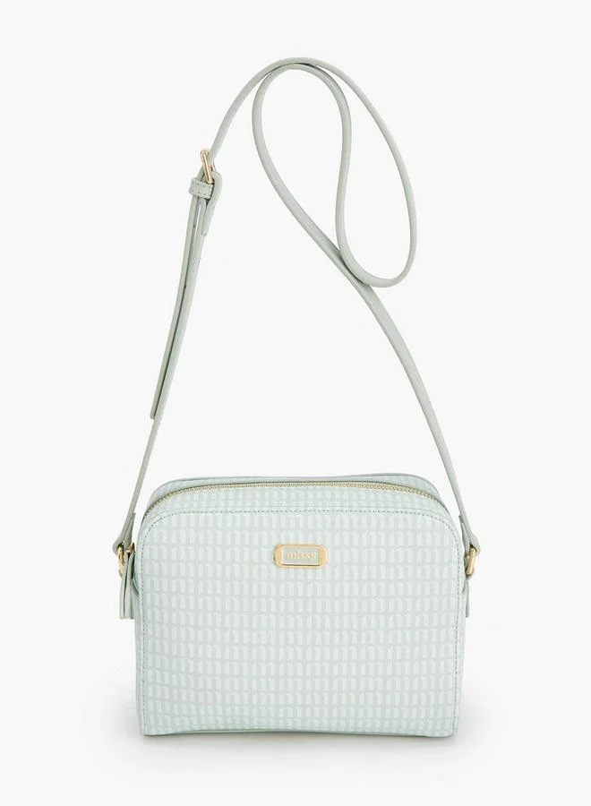 ميسي Monogram Print Crossbody Bag With Adjustable Strap